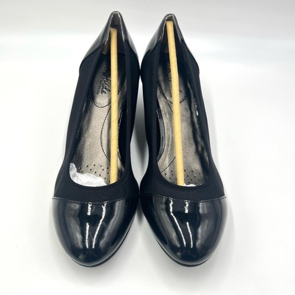 LifeStride Women's Juliana Stretch Black Wedge Pumps Heels Shoes Size 8 - Picture 2 of 13
